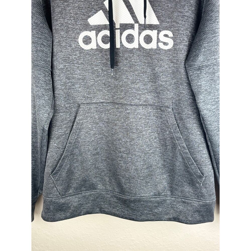 Adidas Climawarm Gray Kangaroo Pocket Hoodie Size Large - Picture 3 of 6